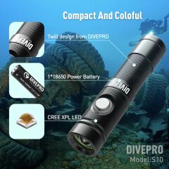 Divepro S10 Profesyonel Su Altı Feneri