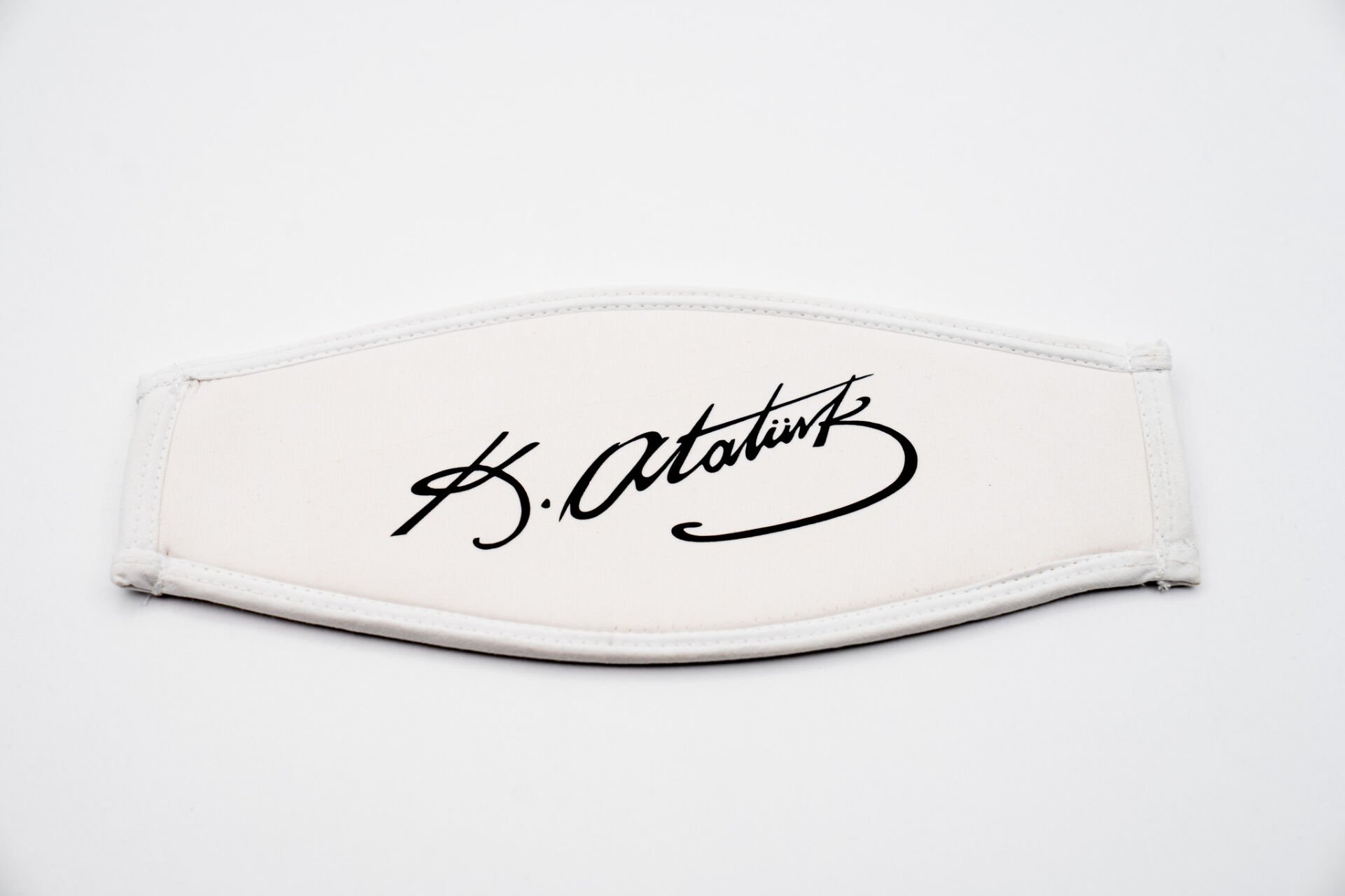 Atatürk Imza Dalış Maske Bandı Beyaz