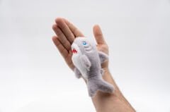 Köpek Balığı Anahtarlık Çanta Charm Gri