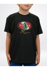 Frog Flag Black Çocuk T-shirt