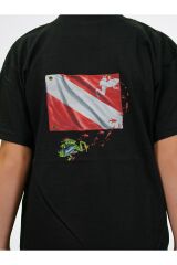Frog Flag Black Çocuk T-shirt