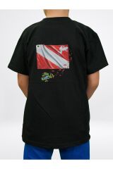 Frog Flag Black Çocuk T-shirt L - Siyah