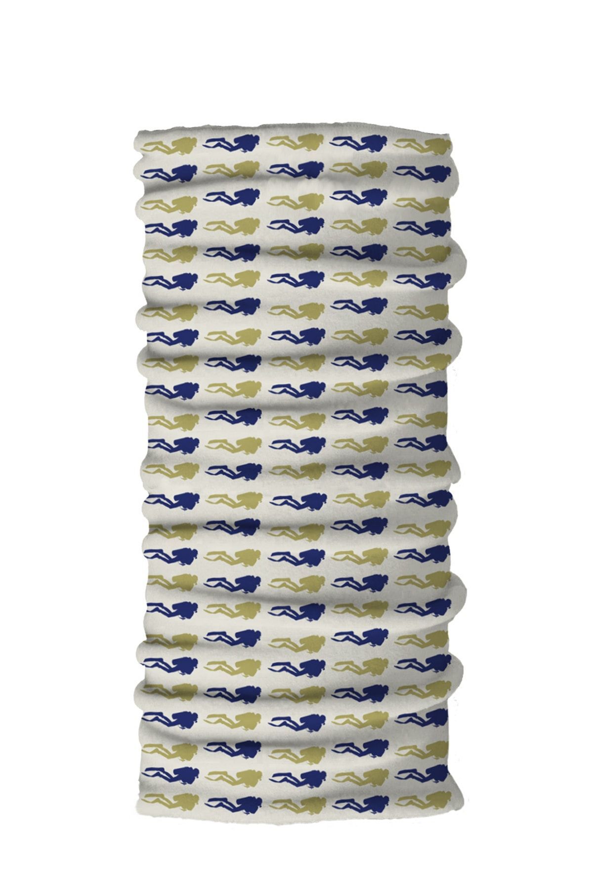 Dalgıç Desenli Beyaz Buff Bandana