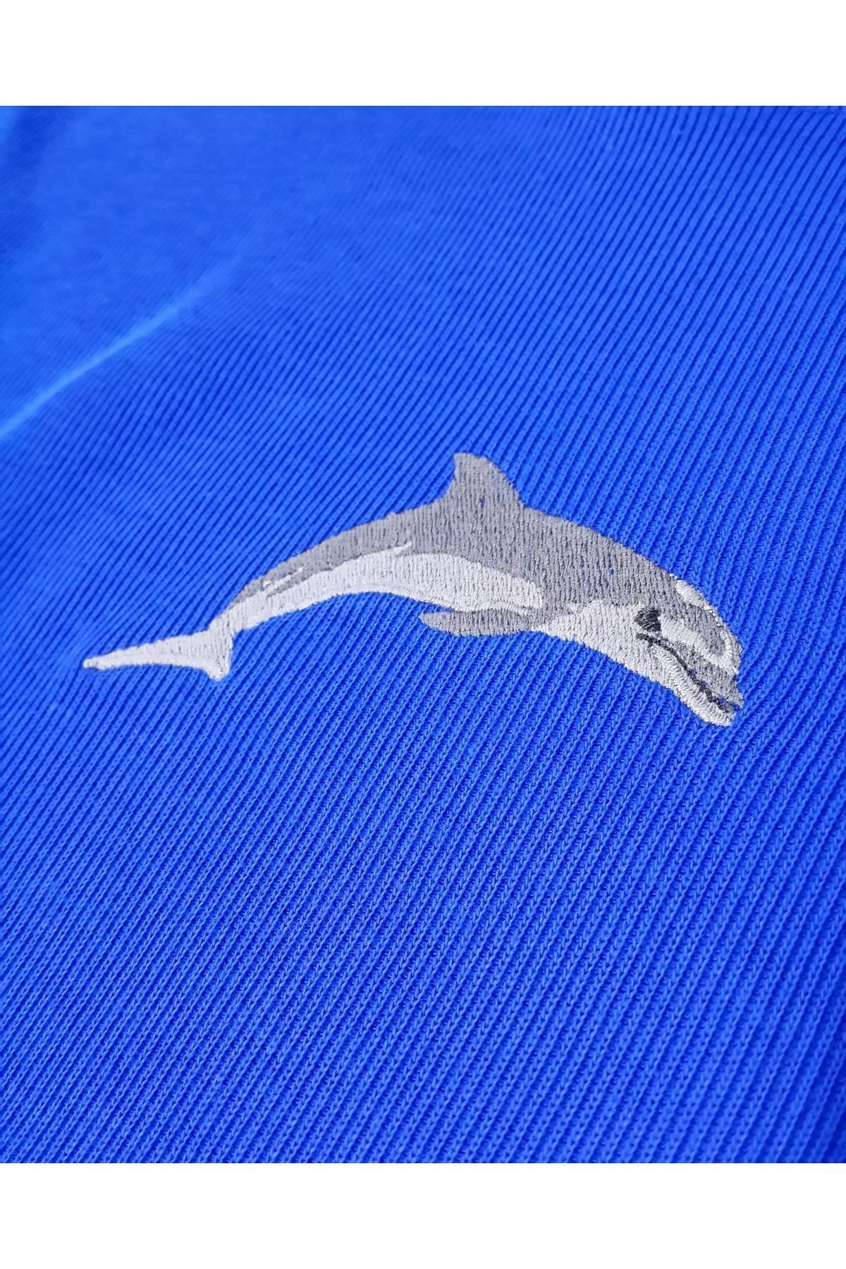 Yunus Balığı Nakışlı Kapüşonlu Sweatshirt