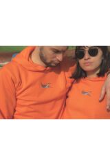 Vatoz Nakışlı Kapüşonlu Sweatshirt M - Turuncu