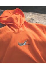 Vatoz Nakışlı Kapüşonlu Sweatshirt L - Turuncu