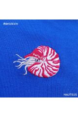 Nautilus Nakışlı Kapüşonlu Sweatshirt L - Mavi