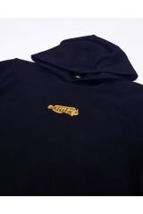 Horozbina Balığı Nakışlı Kapüşonlu Sweatshirt 2XL - Siyah