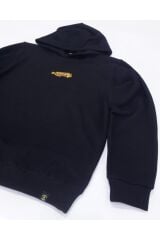 Horozbina Balığı Nakışlı Kapüşonlu Sweatshirt M - Siyah