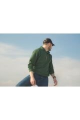Denizatı Nakışlı Kapüşonlu Sweatshirt XL - Yeşil