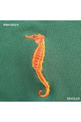 Denizatı Nakışlı Kapüşonlu Sweatshirt XL - Yeşil