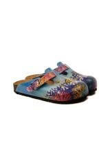 Mercan Coral Garden Vegan Deri Sandalet Terlik 35 - Desenli