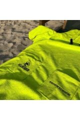 Fıstık Yeşili Cepli Kapşonlu Havlu Panço