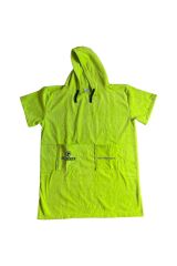 Fıstık Yeşili Cepli Kapşonlu Havlu Panço