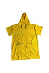 Sarı Cepli Kapşonlu Havlu Panço