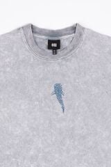 Whale Shark Nakışlı Yıkamalı Oversize T-Shirt