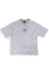 Hammerhead Nakışlı Yıkamalı Oversize T-Shirt M - Gri