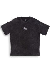 Hammerhead Nakışlı Yıkamalı Oversize T-Shirt S - Siyah