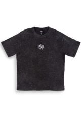 Hammerhead Nakışlı Yıkamalı Oversize T-Shirt L - Siyah