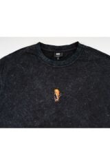 Denizatı Nakışlı Yıkamalı Oversize T-Shirt