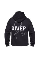 Diver Oversize Hoodie XL - Siyah