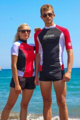 Kırmızı Kısa Kollu Uva b Korumalı Rashguard Mayo Erkek