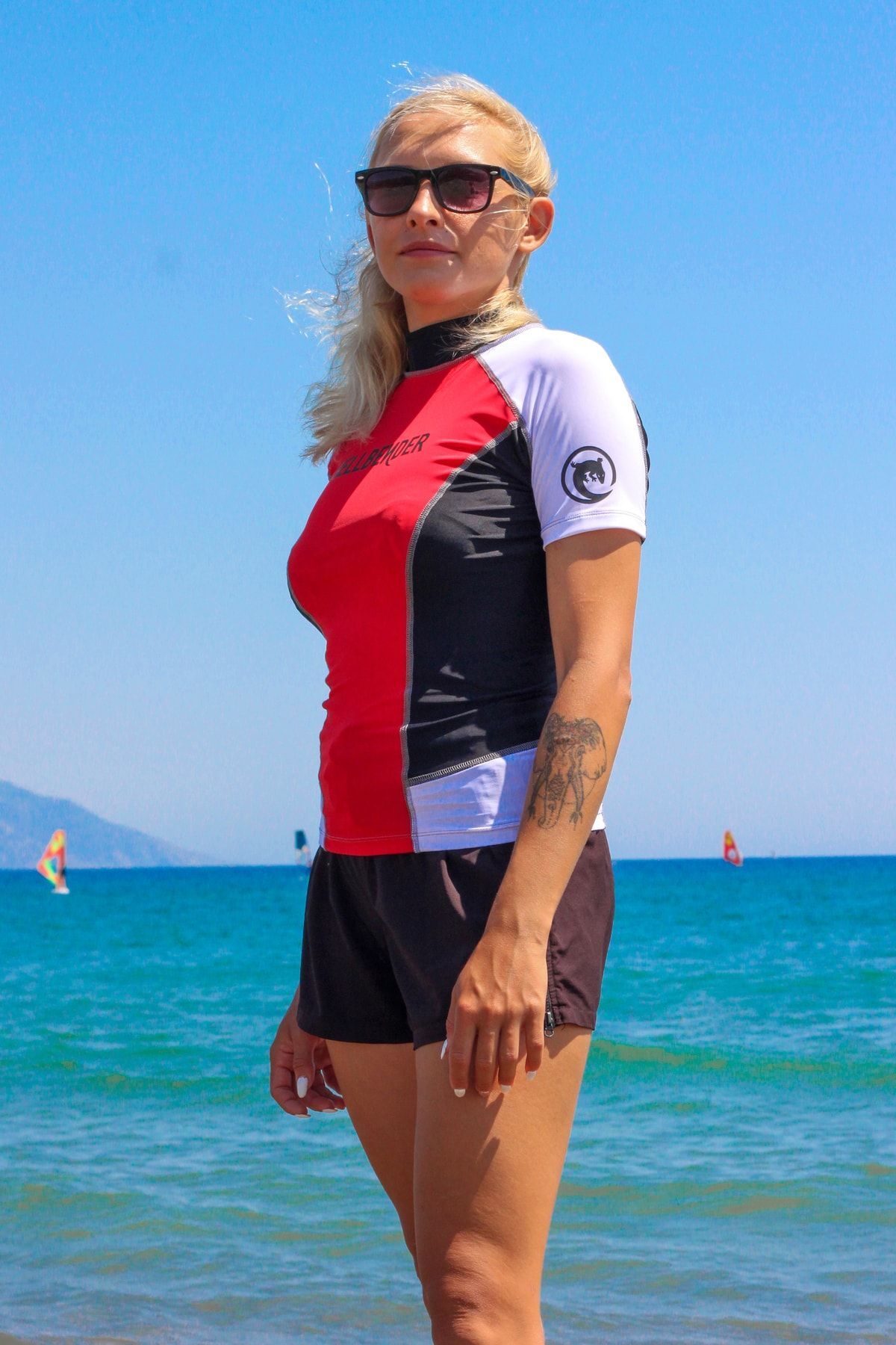 Kırmızı Kısa Kollu Uva-b Korumalı Rashguard Mayo M - Kırmızı